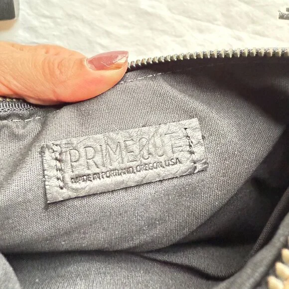 Cowhide Leather Zippered Wristlet Clutch By Prime&Rue - 9" - Picture 5 of 8